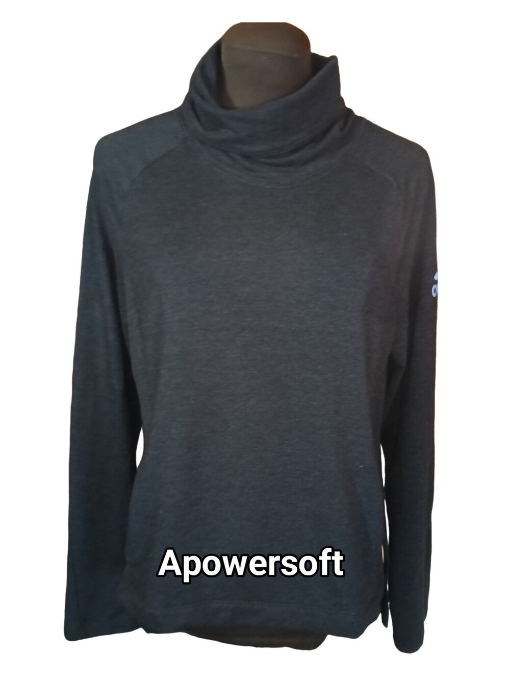 adidas M Dark Gray Funnel Neck Pullover Sweatshirt